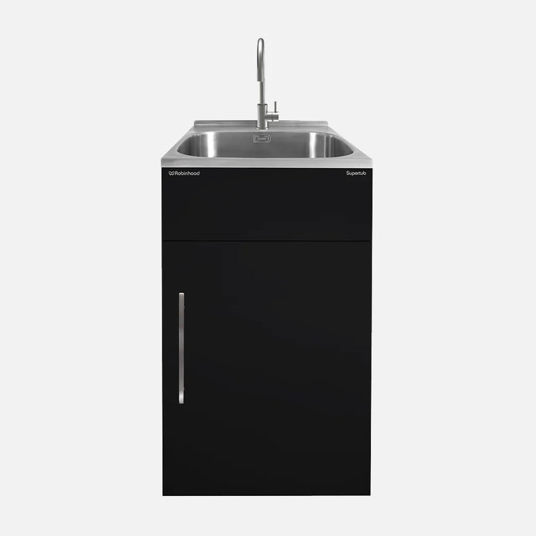 Supertub Series 3, Standard, Door Model, with S/S Gooseneck Tap, Black Finish - ST3103B