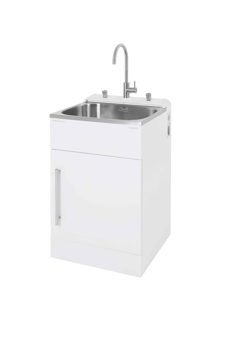 SUPERTUB SERIES 3, STANDARD, DOOR MODEL + CONSOLE + WM TAPS, WITH S/S GOOSENECK TAP -ST3783