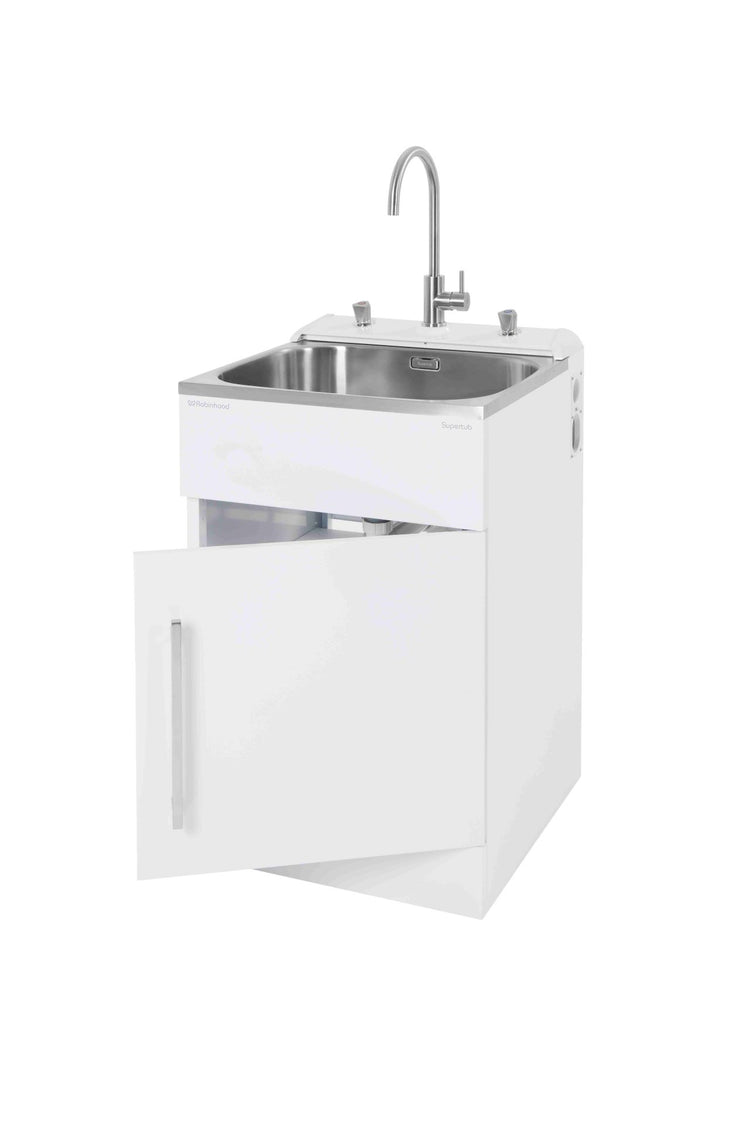 SUPERTUB SERIES 3, STANDARD, DOOR MODEL + CONSOLE + WM TAPS, WITH S/S GOOSENECK TAP -ST3783